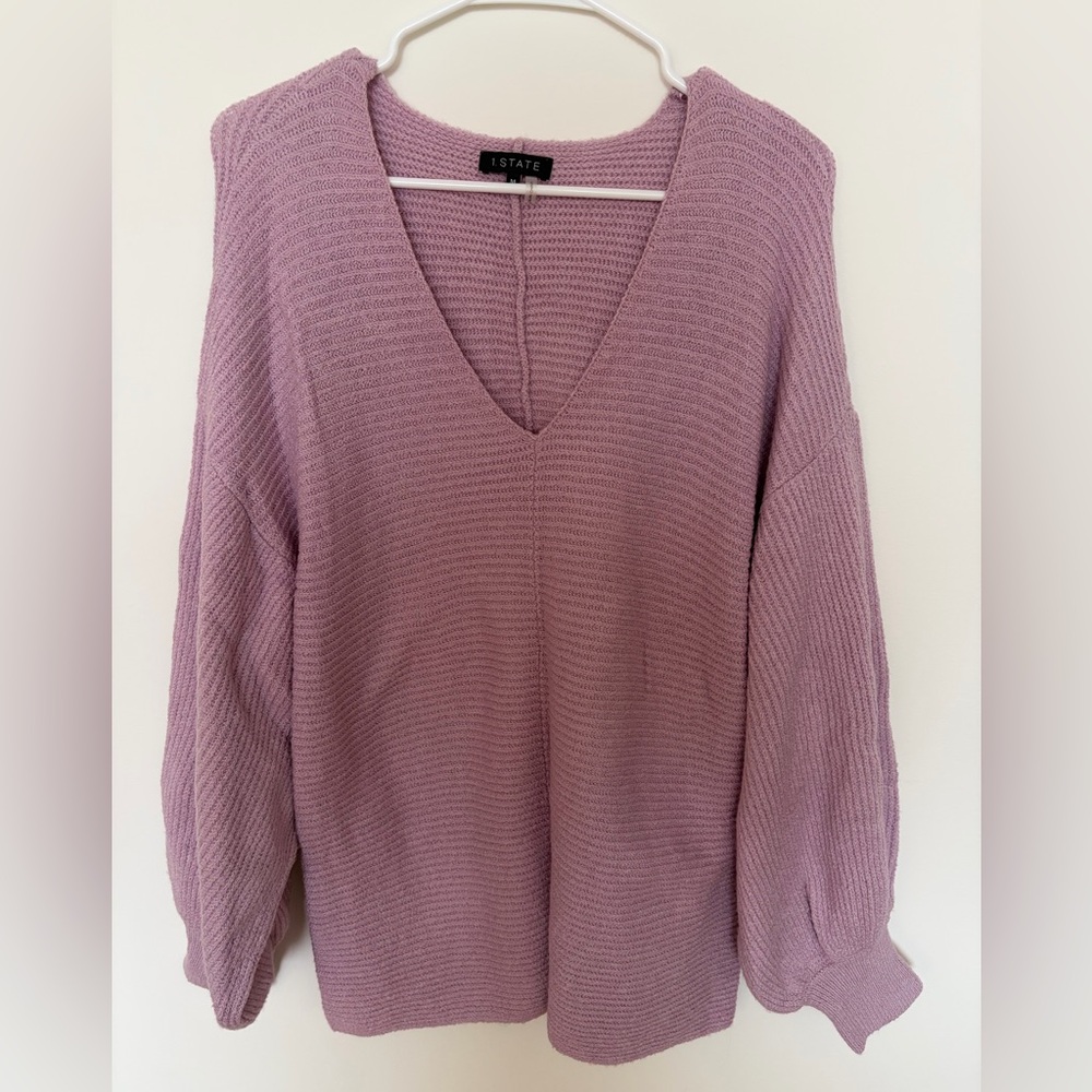 1. State Women's Lavender V-Neck Sweater